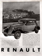 Delcampe - Publicité Papier  VOITURE RENAULT NERVASTELLA Année 1931 FEA - Werbung