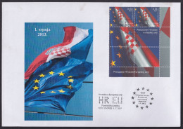 Delcampe - -+Croatia, 2013-07-01, Croatia Member Of The EU, Stamps With Labels, FDC IV - Croatia
