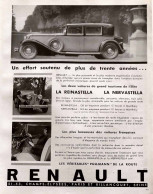 Delcampe - Publicité Papier  VOITURE RENAULT REINASTELLA NERVASTELLA  Année 1931 FEA - Werbung