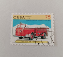 Delcampe - Sellos Cuba 1998, Carros De Bomberos, Edifil 4250 - Oblitérés
