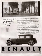 Delcampe - Publicité Papier  VOITURE RENAULT VIVA MONA Année 1931 FEA - Werbung