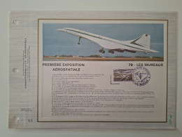 Delcampe - Feuillet Philatélique / Document Aérospatiale - Concorde 001 - Les Mureaux 1974 (Tirage Limité 500 Ex.) - Documents De La Poste