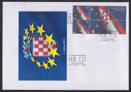 Delcampe - -+Croatia, 2013-07-01, Croatia Member Of The EU, Stamps With Labels, FDC VI - Croatia