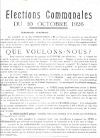 Delcampe - Montignies - Sur - Roc , 3 Documents De Propagande électorale 1926 , Trace De Stockage - Non Classés