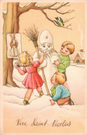 Delcampe - 5214/ Vive Saint Nicolas, Sneeuwpop Als Sinterklaad, Kinderen - Saint-Nicholas Day