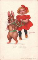 Delcampe - 5215/ Happy Easter Time, Meisje Met Haas - Ostern
