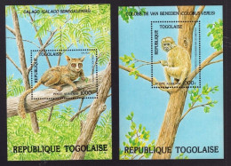 Delcampe - TOGO - 1984 - FAUNA - ANIMALS - 2 M/s -  MNH -  MONKEYS  - GALAGO SENEGALENSIS - COLOBUS VERUS - - Singes