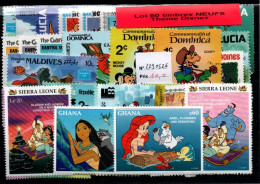 Delcampe - Lot 50 Timbres Thematique " Disney " NEUFS  (2290526)" - Disney