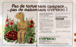 Delcampe - Publicité Papier  GYPROC TORTUE TURTLE Année 1976 GFP - 2 Pages - Werbung