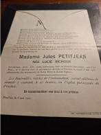 Delcampe - Lucie Richoux. BRULY 1876/1927 Pesches. - Décès