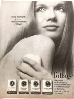 Delcampe - Publicité Papier  SAVON FOLIAGE Février 1970 BSO - Werbung