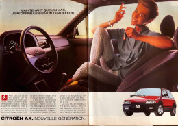 Delcampe - Publicité Papier  VOITURE CITROEN AX Année 1991 MAG - 2 Pages - Werbung
