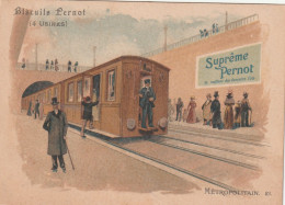 Delcampe - Chromo Publicitaire "Biscuits PERNOT" Chemin De Fer Métropolitain Transport En Commun Transportation + Texte Au Dos - Pernot