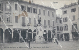 Delcampe - Be357 Cartolina Varese Podesta' E Mon. Ai Cacciatori Delle Alpi Annullo Rosso - Udine