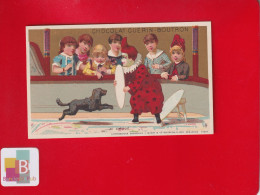 Delcampe - ETAT NEUF GUERIN BOUTRON Chromo Minot  Dorée  AU CIRQUE  Clown Chien - Guérin-Boutron