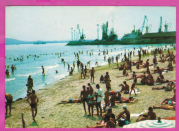 Delcampe - 325218 / Bulgaria > BOURGAS Burgas - Black Sea Beanc Men Women Boys Girls , Port Ship Crane (machine) 1968 Festival - Bulgarien