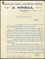 Delcampe - Facture J KROELL à Dannemarie Haut Rhin Spécialité Industrie Textile - Non Classés