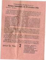 Delcampe - Montignies - Sur - Roc , 7 Documents De Propagande électorale 1946 , Trace De Stockage - Non Classés