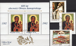 Delcampe - Schwarze Madonna 1982 Polen 2818/0+Block 89 O 10€ Gemälde Maria Hoja Bloque M/s Painting Bloc Sheet S/s Bf Poland/POLSKA - Blocs & Feuillets