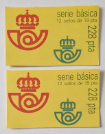 Delcampe - 2 CARNETS DE 12 TIMBRES DE 19 PTA ESPAGNE SERIE BASICA JUAN CARLOS - Folletos/Cuadernillos