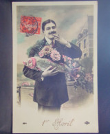 Delcampe - 1754 THEME  . 1er AVRIL . HOMME AVEC UN GROS POISSONS . N° 2211 . ASTOR . OBLITEREE 1911 - Erster April