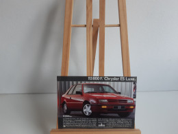 Delcampe - PUBLICITE " CHRYSLER ES LUXE " 1990 - Werbung
