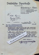 Delcampe - Sparkasse Eisenberg I. Th., 1945 , Altes Dokument , K. Wagner !! - Documents Historiques
