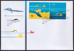 Delcampe - -+Croatia, 2013-11-05, Faros Swimming Marathon, Stamp With Label, FDC - Croatia