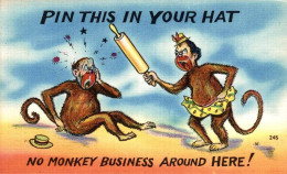 Delcampe - M1708 - SINGES - HUMOUR - Lot De 2 Cartes - Monos