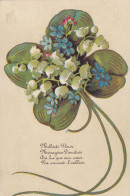 Delcampe - MUGUET         UN TREFLE  BIEN ACCOMPAGNE - Blumen