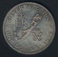 Delcampe - Bermuda, 1 Dollar 1972, Silberhochzeit, KM 22a, Silber, Proof Toned - Bermudes