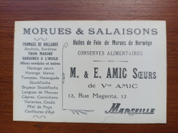 Delcampe - Ancienne Carte Publicitaire Ou De Visite (fin Du XIXe Siècle) Amic Sœurs - Visitenkarten