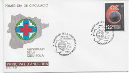 Delcampe - 3923  FDC  Andorra La Vella ,1989 , Aniversario De La Cruz Roja, Creu Roja - Briefe U. Dokumente
