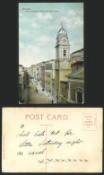 Delcampe - Gibraltar Old Postcard Roman Catholic Church, Main Street Scene Clock Bell Tower - Gibraltar