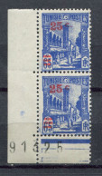 Delcampe - Tunisie - 1939 - MNH - YT 205 & 205a - Mosquée Halfaouine à Tunis - Avec Et Sans Point Après Le C - Neufs