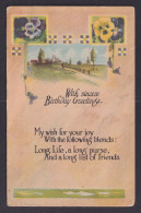 Delcampe - UNITED STATES, Postcard, Birthday Greetings, Rural Landscape - Birthday