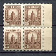 Delcampe - Tunisie - 1931-33 - MNH - YT 167 - Grande Mosquée De Tunis - Bloc De 4 - Neufs