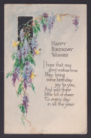 Delcampe - UNITED STATES, Postcard, Birthday Greetings, Flowers - Birthday