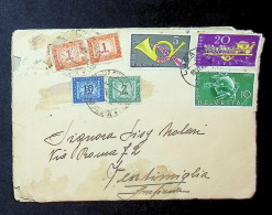 Delcampe - Switzerland Helvetia Italy - 1949 Cross Border Cover Postage Due Segnatasse UPU Ventimiglia 15x11.5 Cm DEL 6 - Briefe U. Dokumente