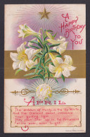 Delcampe - UNITED STATES, Postcard, Birthday Greetings, Flowers April - Birthday
