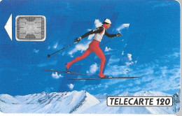 Delcampe - CARTE-PUBLIC-120U-F206a.970--SC4-S/E-11/91-SKI FOND-9 N°Noirs C1C134859-R°Mat-80000Ex-UTILISE-TBE-RARE - 1991