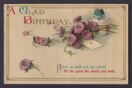 Delcampe - UNITED STATES, Postcard, Birthday Greetings, Flowers - Birthday