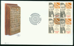 Delcampe - Denmark FDC 2001 MiNr 1275 Block Of 4 150th Anniv Of First Danish Stamp. Frantz Christopher Von Jessen #fd-3284 - FDC