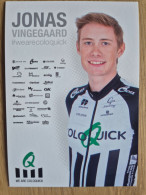 Delcampe - Card Jonas Vingegaard - Team ColoQuick - 2018 - Cycling - Cyclisme - Ciclismo - Wielrennen - Radsport