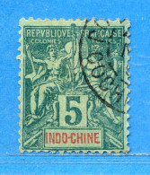 Delcampe - Réf AR-0179 - INDOCHINE N° 6 Ø Oblitéré Dos Visible Used Ø - Usados
