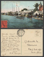 Delcampe - Belize British Honduras 1908 Old Postcard River Regatta - Canoe Racing Boat Race - Belice