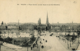Delcampe - ROUEN - Place Carnot, Vue Des Quais Et Du Pont Boïeldieu - Rouen