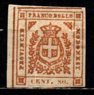 Delcampe - MODENA - 1859 - STEMMA DEI SAVOIA CON COLLARE DELL'ANNUNZIATA - 80 C - Bistro Arancio - MH - Modena