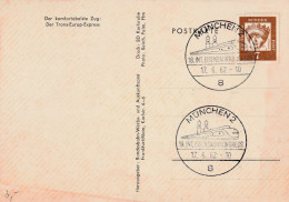Delcampe - Duitsland 1962, Munich 18th International Railway Congress (Fluor Stamp) - Lettres & Documents
