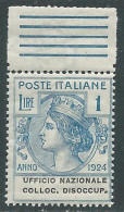 Delcampe - 1924 REGNO ENTE PARASTATALE COLLOC. DISOCCUP. 1 LIRA MNH ** - I18-6 - Zonder Portkosten